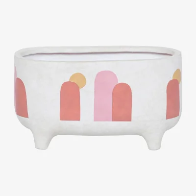 Homebase Modern Ceramic Long Oval Planter