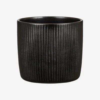 Homebase Black Ebano Plant Pot - 18cm