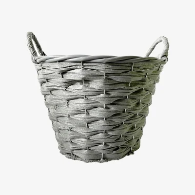 Homebase Faux Rattan Round Garden Planter 30cm