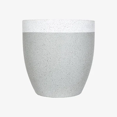 Homebase Sierra Contrast Plant Pot - Grey & White - 36cm