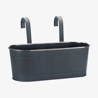 Homebase 12in Fence and Balcony Hanging Planter - Grey