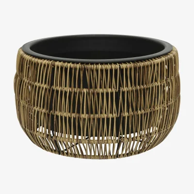 Homebase Kate Brown Wicker Round Outdoor Planter - Small