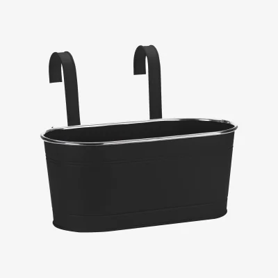 Homebase 12in Fence & Balcony Hanging Planter - Black