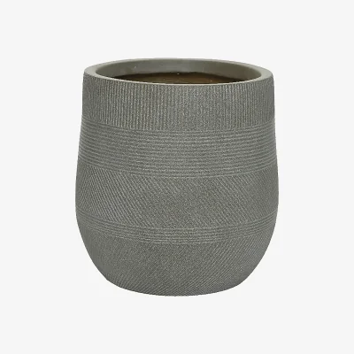 Homebase Liam Round Stripe Planter - Medium