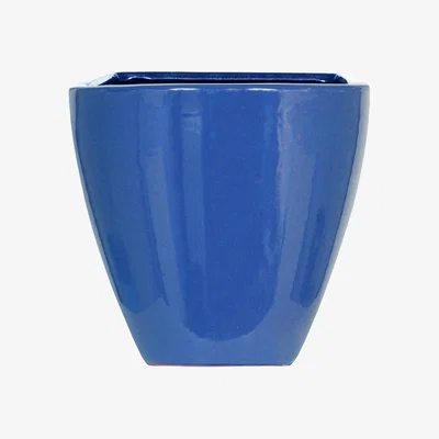 Homebase Chiswick Square Plant Pot - Imperial Blue - 27cm