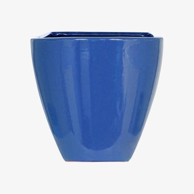 Homebase Chiswick Square Plant Pot - Imperial Blue - 23cm
