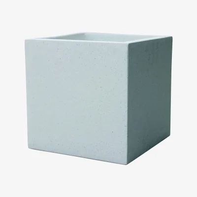 Homebase Plaza Cube Planter in White - 44cm
