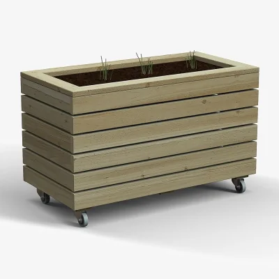 Homebase Linear Planter - Double with Wheels (Home Delivery)