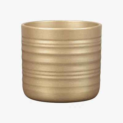 Homebase Scheurich Ripple Royal Gold Indoor Plant Pot - 17 cm