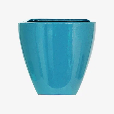 Homebase Chiswick Square Plant Pot - Green - 35cm