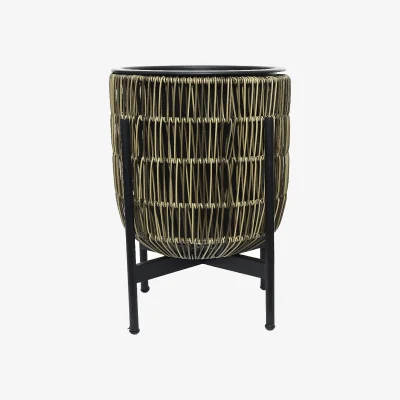 Homebase Kate Round Rattan Planter with Legs - Large