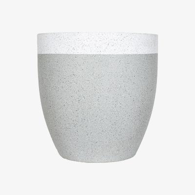 Homebase Sierra Contrast Plant Pot - Grey & White - 26cm
