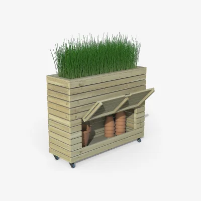 Homebase Linear Planter - Tall with Wheels (Home Delivery)