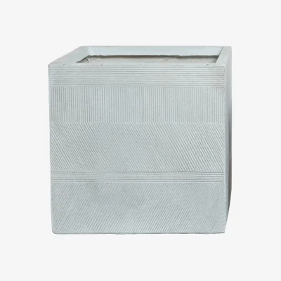 Homebase Liam Square Fibre Clay Outdoor Planter Large