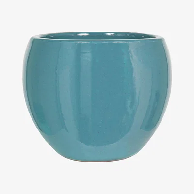 Homebase Chiswick Moon Plant Pot - Green - 18cm