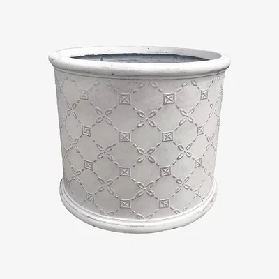 Homebase Mayfair Antique White Cylinder Plant Pot - 38cm