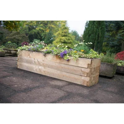Homebase Forest Garden Wooden Caledonian Garden Trough Planter