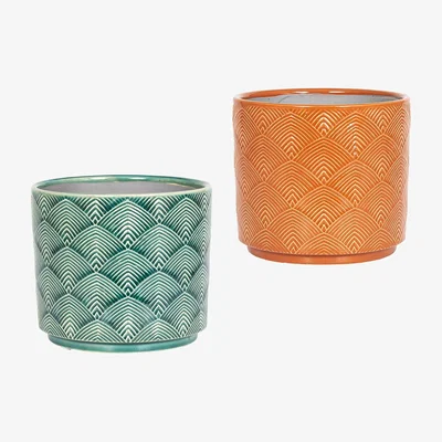 Homebase Art Deco Indoor Plant Pot - 12cm