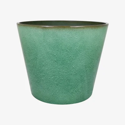 Homebase Glazed Finish Green Planter - 30cm