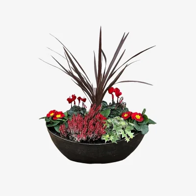 Homebase Christmas Bronze Trough Mixed Planter 50cm