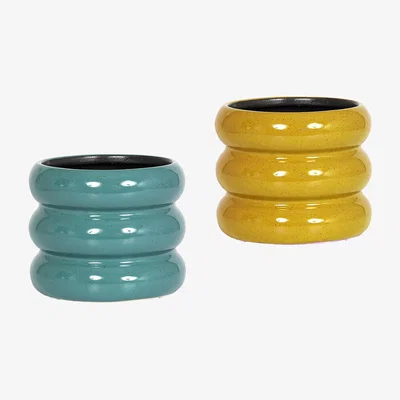 Homebase Ribbed Indoor Plant Pot - 11cm