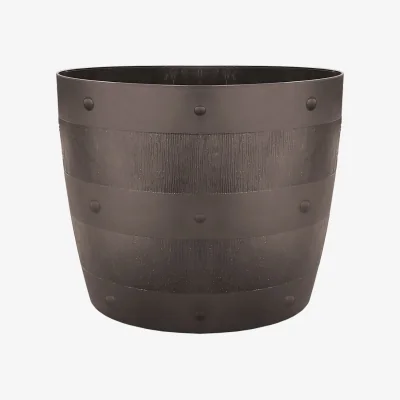Homebase 34cm Barrel Garden Planter - Brown
