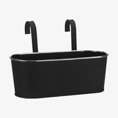 Homebase 15in Fence & Balcony Hanging Planter - Black