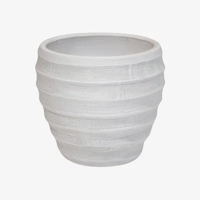 Homebase Ivyline Beatrice Terracotta White Indoor Planter - 29cm