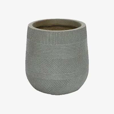 Homebase Liam Round Stripe Planter - Small