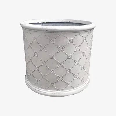 Homebase Mayfair Antique White Cylinder Plant Pot - 30cm