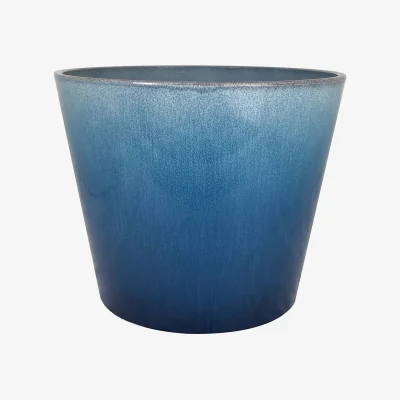 Homebase Glazed Finish Blue Planter - 30cm