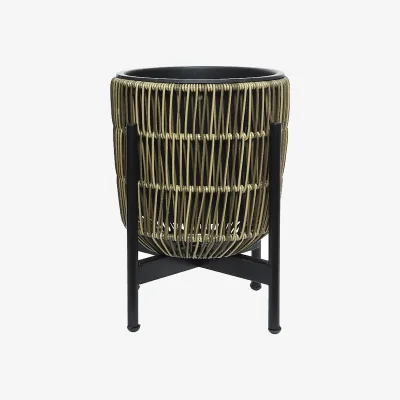 Homebase Kate Round Rattan Planter with Legs - Medium