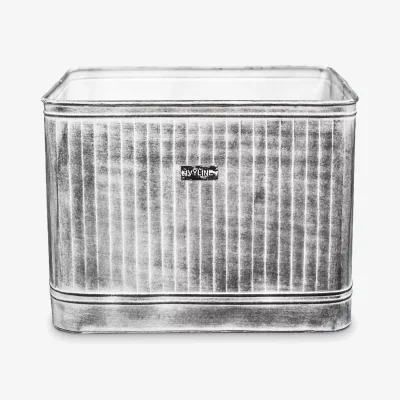John Lewis Ivyline Hampton Galvanised Rectangular Metal Outdoor Planter, 50cm