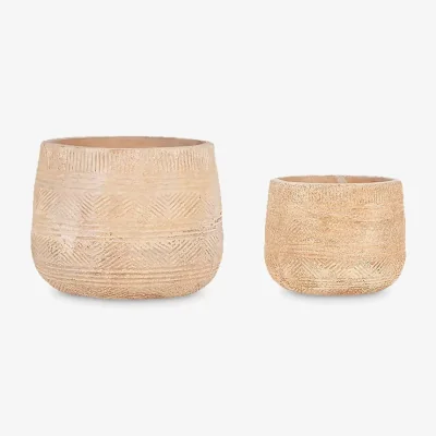 John Lewis Nkuku Zadie Ceramic Indoor/Outdoor Planter, Set of 2