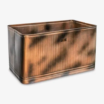 John Lewis Ivyline Hampton Galvanised Metal Outdoor Trough Planter, 80cm