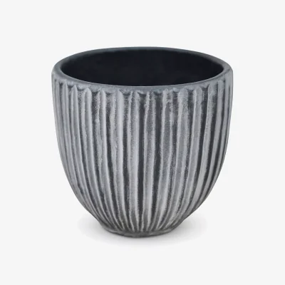 John Lewis Ivyline Lagos Intdoor Terracotta Planter, 23.5cm, Anthracite