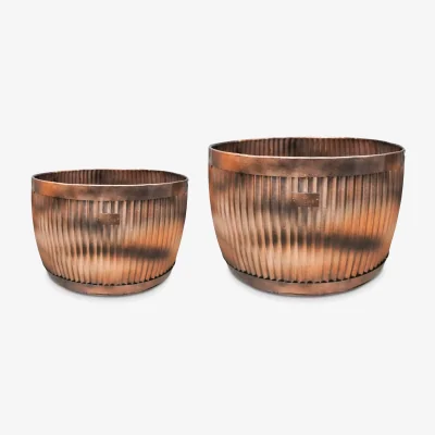 John Lewis Ivyline Hampton Outdoor Bowl Planter, 46cm, Copper