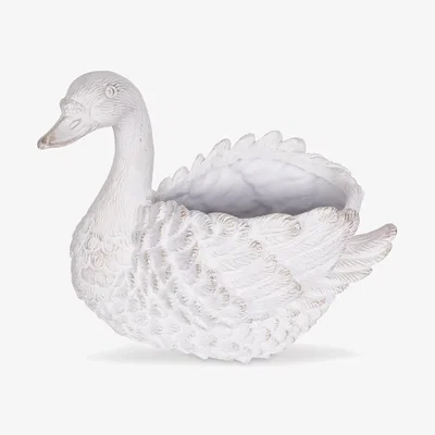 John Lewis Laura Ashley Swan Indoor Planter, White