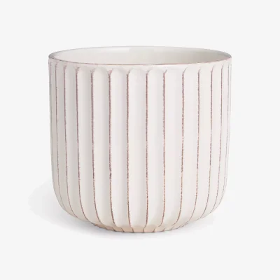 John Lewis John Lewis Country Ribbed Earthenware Indoor Planter, 23cm, White
