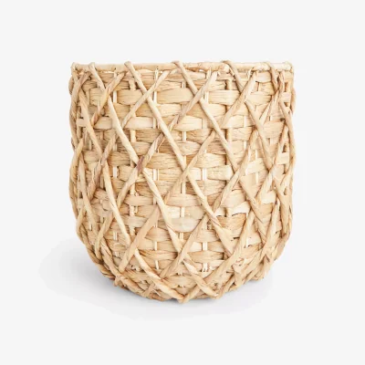 John Lewis John Lewis Diamond Woven Water Hyacinth Planter