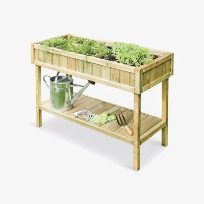 John Lewis Zest Wooden Raised Herb Planter, Natural