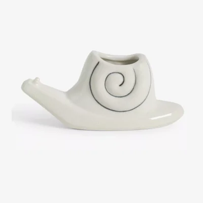 John Lewis John Lewis Stoneware Snail Planter, White