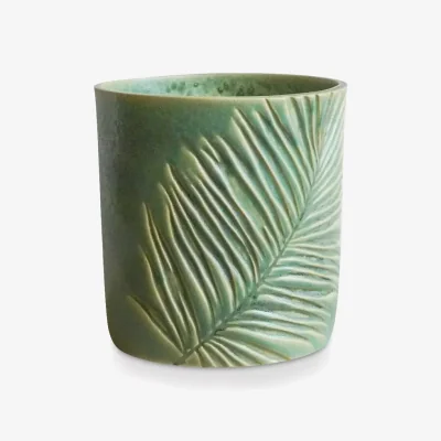 John Lewis Ivyline Kew Gardens Sago Palm Embossed Ceramic Indoor Planter, Olive