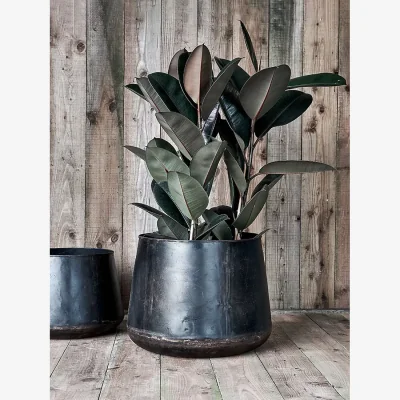 John Lewis Nkuku Endo Outdoor Planter, 48cm, Aged Black