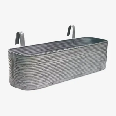 John Lewis Ivyline Matlock Iron Window Box Planter, Grey