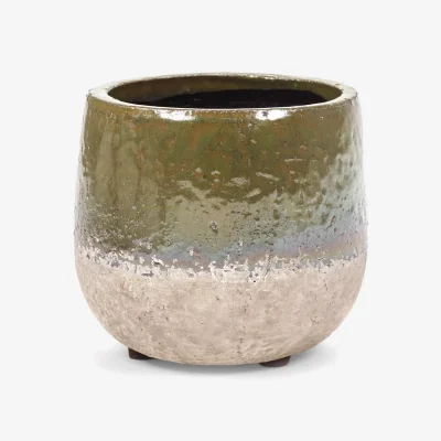 John Lewis Serax Ceramic Dip Glaze Plant Pot, Extra Small, Green