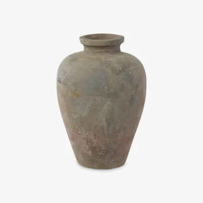 John Lewis Nkuku Affiti Clay Urn Outdoor Planter, Antique Grey