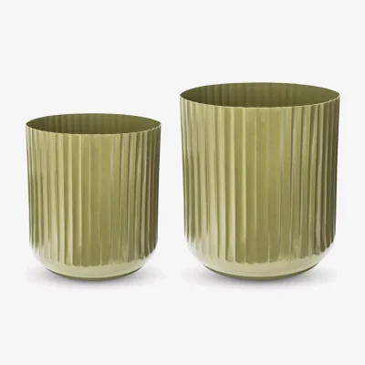 John Lewis Ivyline Hudson Corrugated Steel Indoor/Outdoor Planters, Set of 2