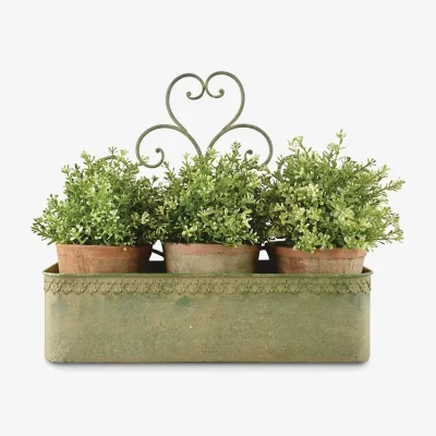 John Lewis Fallen Fruits Aged Metal Garden Wall Hanging Planter, Green