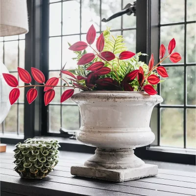 John Lewis One.World Birkdale Glazed Stone Squat Planter
